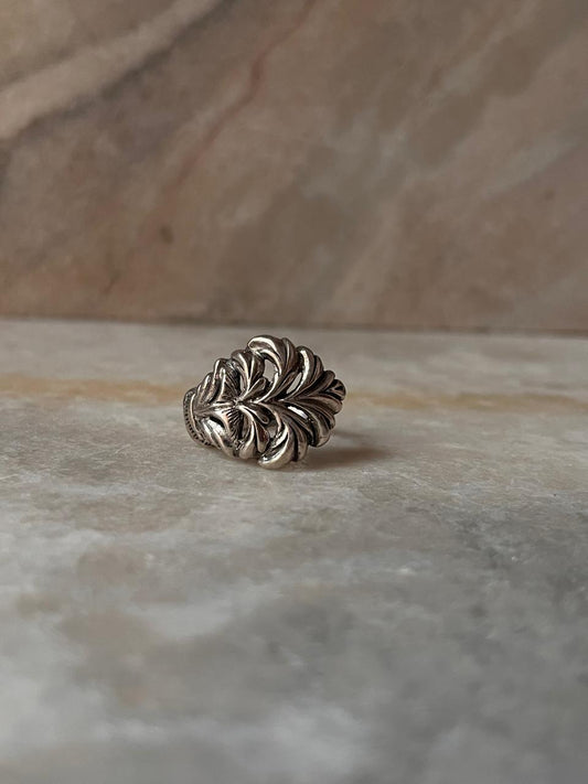 Chunky Vintage Motif Band 925 Sterling Silver Ring