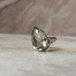 Elegant green amethyst solitaire ring in sterling silver  