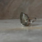 Handcrafted green amethyst statement ring in silver  