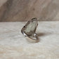Bold solitaire green amethyst silver ring for women  