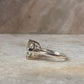 Statement green amethyst silver ring with square gemstone
