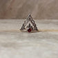 Garnet Crown Boho 925 Sterling Silver Ring close-up  
