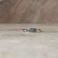 Elegant 3-stone blue topaz silver band ring