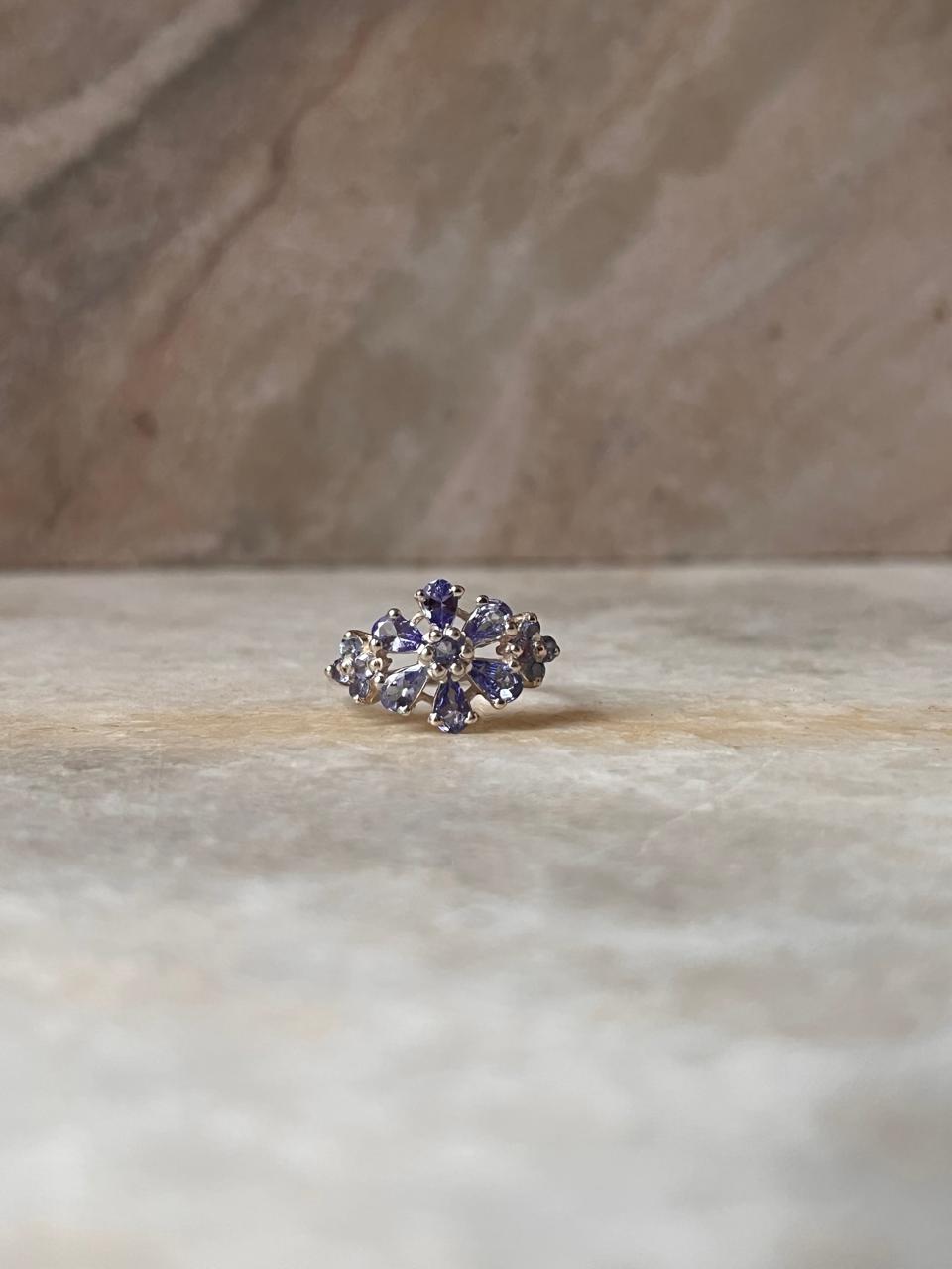 Tanzanite Flower 2 925 Sterling Silver Ring