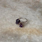 Amethyst Double Raw Uncut Adjustable 925 Sterling Silver Ring