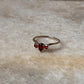 Garnet 3 Stone - Pear & Round Cut 925 Sterling Silver Ring
