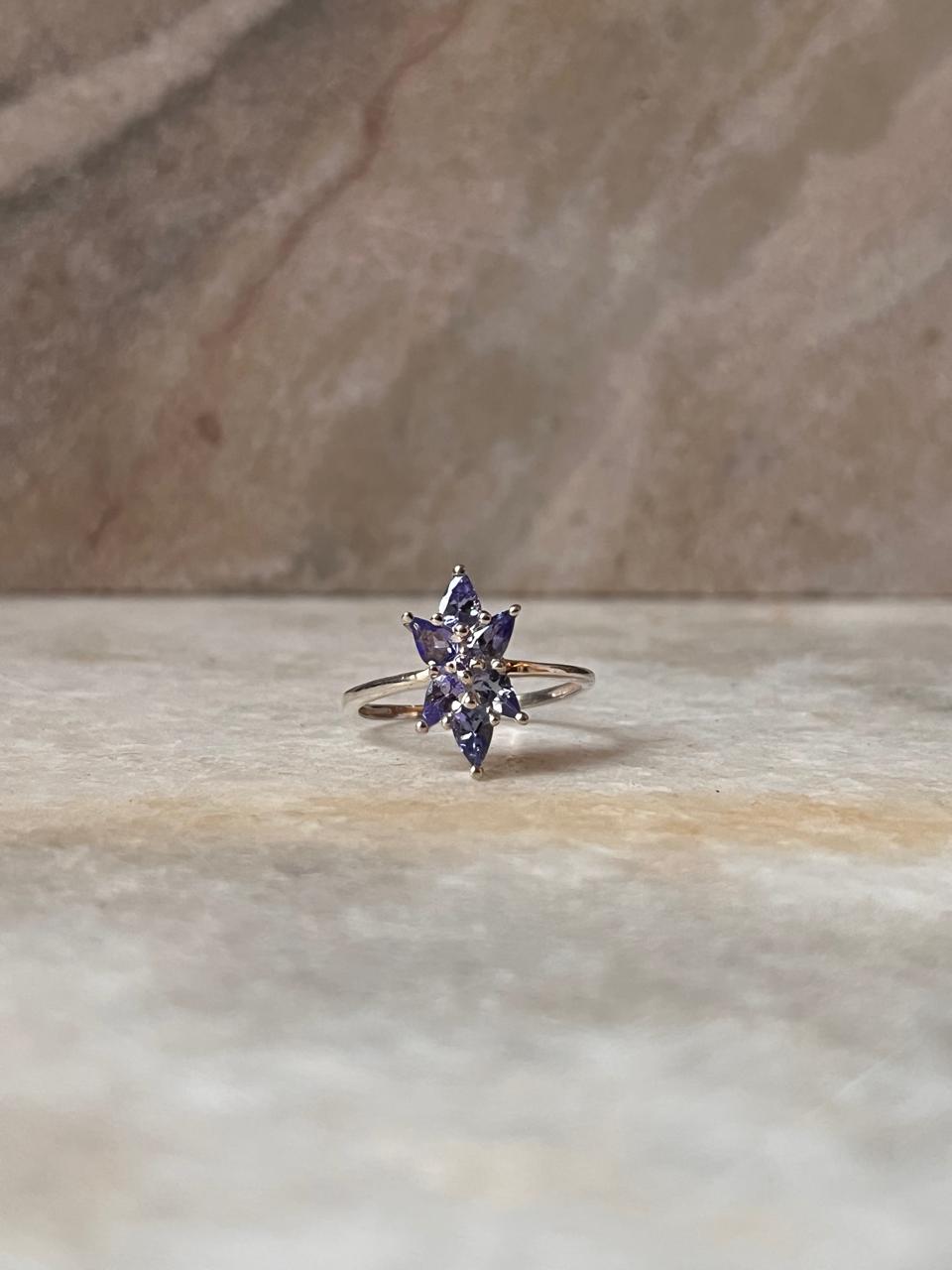 Tanzanite NorthStar 925 Sterling Silver Ring