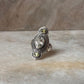 Peridot & Clear Quartz Tribal Engraved 925 Sterling Silver Ring