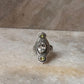 Peridot & Clear Quartz Tribal Engraved 925 Sterling Silver Ring