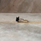 Black Onyx Side Stone Contemporary 925 Sterling Silver Ring