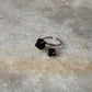 Black Tourmaline Double Raw Uncut Adjustable 925 Sterling Silver Ring