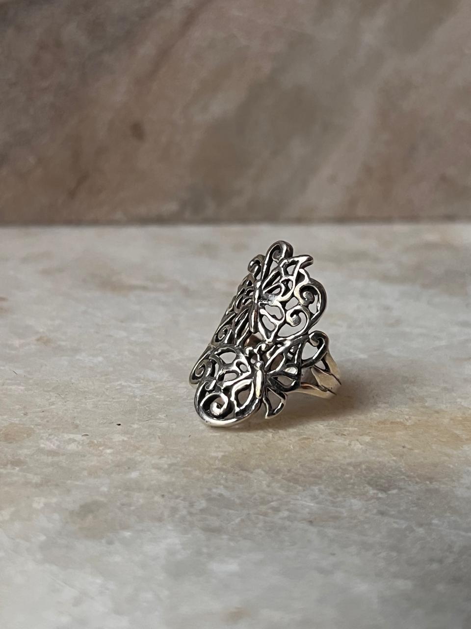 Butterflies Motif 925 Sterling Silver Ring