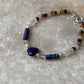 Lapis lazuli, Moonstone, Citrine & Pearl 4mm Round Handcrafted 925 Sterling Silver Bracelet