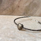 Pyrite Heart & 2mm Beads 925 Sterling Silver Bracelet