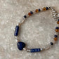 Lapis lazuli, Moonstone, Citrine & Pearl 4mm Round Handcrafted 925 Sterling Silver Bracelet