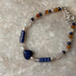 Lapis lazuli, Moonstone, Citrine & Pearl 4mm Round Handcrafted 925 Sterling Silver Bracelet