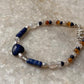 Lapis lazuli, Moonstone, Citrine & Pearl 4mm Round Handcrafted 925 Sterling Silver Bracelet