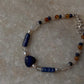 Lapis lazuli, Moonstone, Citrine & Pearl 4mm Round Handcrafted 925 Sterling Silver Bracelet