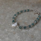 Mother of Pearl Butterfly, Apatite & Clear Quartz Crystal 925 Sterling Silver Bracelet