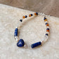 Lapis lazuli, Moonstone, Citrine & Pearl 4mm Round Handcrafted 925 Sterling Silver Bracelet
