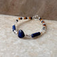 Lapis lazuli, Moonstone, Citrine & Pearl 4mm Round Handcrafted 925 Sterling Silver Bracelet