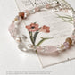 Lovers Garden- Clear Quartz Butterfly, Rose Quartz, Amethyst, Tourmaline & Pearl Crystal 925 Sterling Silver Bracelet