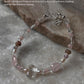 Lovers Garden- Clear Quartz Butterfly, Rose Quartz, Amethyst, Tourmaline & Pearl Crystal 925 Sterling Silver Bracelet
