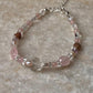 Lovers Garden- Clear Quartz Butterfly, Rose Quartz, Amethyst, Tourmaline & Pearl Crystal 925 Sterling Silver Bracelet