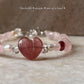 Lovers Dream- Strawberry Quartz Heart, Rose Quartz, Clear Quartz & Pearl Crystal 925 Sterling Silver Bracelet