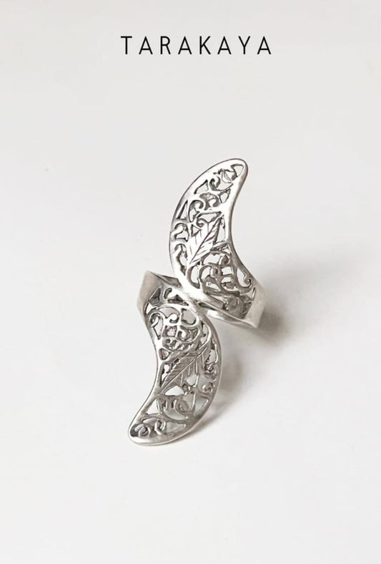 Antique Bohemian Flower Filigree work 925 Sterling Silver Ring