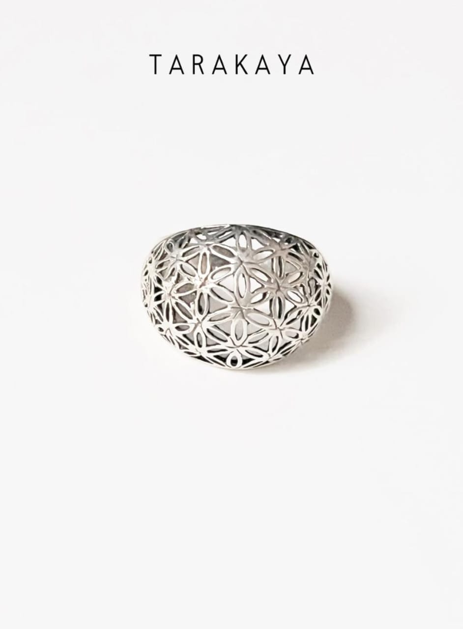 Seed Of Life Dome 925 Sterling Silver Ring