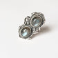 Labradorite Boho Statement 925 Sterling Silver Ring