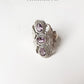 Amethyst 3 Stone Statement 925 Sterling Silver Ring