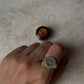 Sun Moon Engraved Signet 925 Sterling Silver Ring