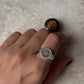 Sun Moon Engraved Signet 925 Sterling Silver Ring