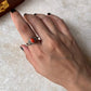 Natural Coral Boho Oval 925 Sterling Silver Ring