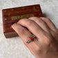 Natural Coral Boho Oval 925 Sterling Silver Ring