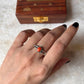 Natural Coral Boho Oval 925 Sterling Silver Ring