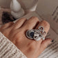 K2 Jasper Handcrafted Wire Wrap 925 Sterling Silver Adjustable Ring