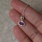 Amethyst Tiny Evil Eye 925 Sterling Silver Necklace