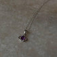 Amethyst Tiny Evil Eye 925 Sterling Silver Necklace