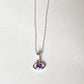 Amethyst Tiny Evil Eye 925 Sterling Silver Necklace