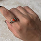 Natural Coral Boho Oval 925 Sterling Silver Ring