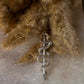 Snake Wrapped Trishul Trident Pendant in Sterling Silver