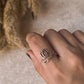 Lotus Cut Out Minimal Adjustable 925 Sterling Silver Ring