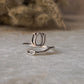 Lotus Cut Out Minimal Adjustable 925 Sterling Silver Ring