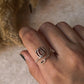Lotus Cut Out Minimal Adjustable 925 Sterling Silver Ring
