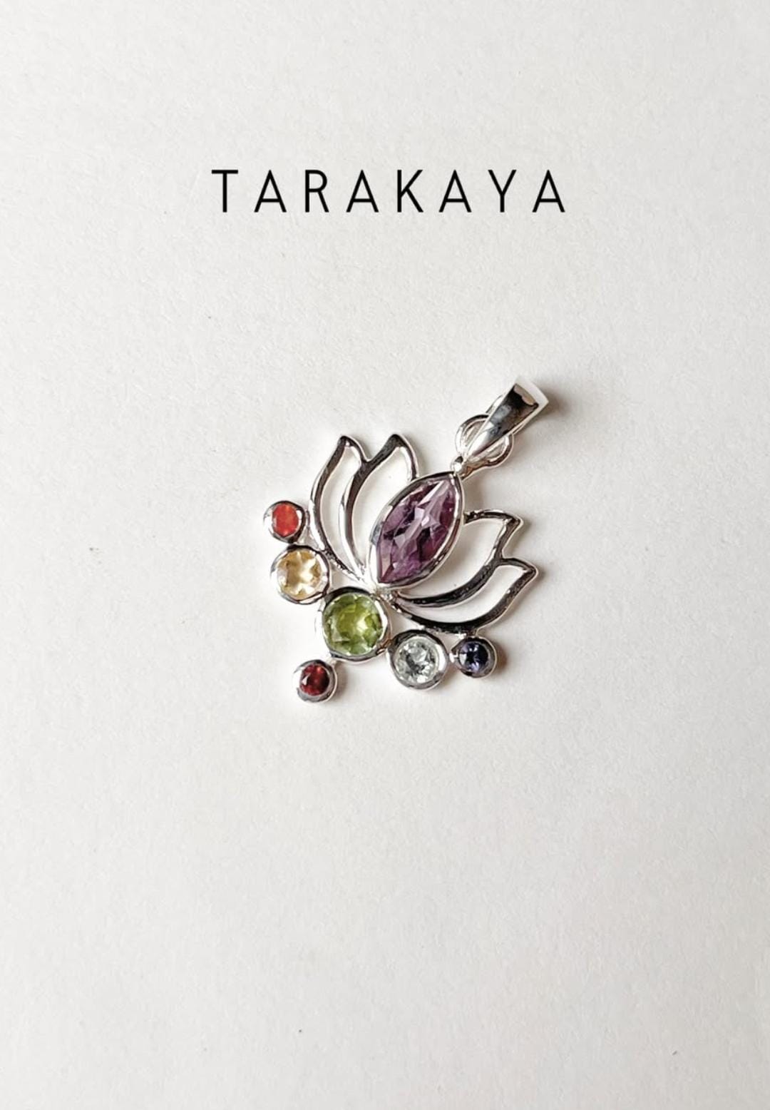 Seven Chakra Lotus 925 Sterling Silver Pendant