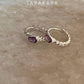 Silver Amethyst Croissant Huggies 925 Sterling Silver Earrings