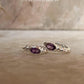 Silver Amethyst Croissant Huggies 925 Sterling Silver Earrings